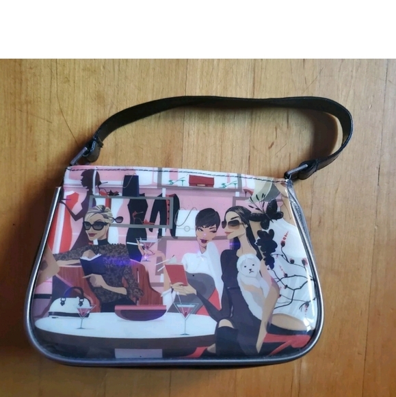 Alcantara Makeup Cosmetic Bag Pink Multi Patent Leather Style 8 X 6 - Picture 2 of 10